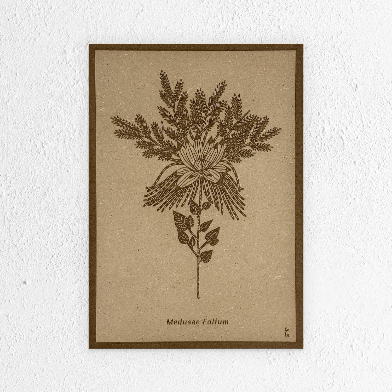 Tableau  floral en bois gravé