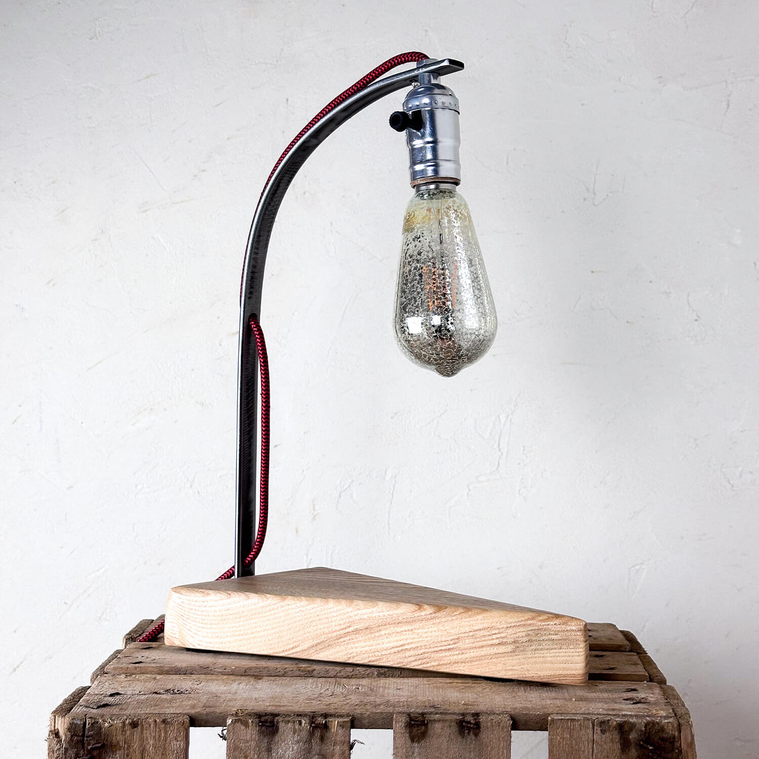 Lampe bois métal