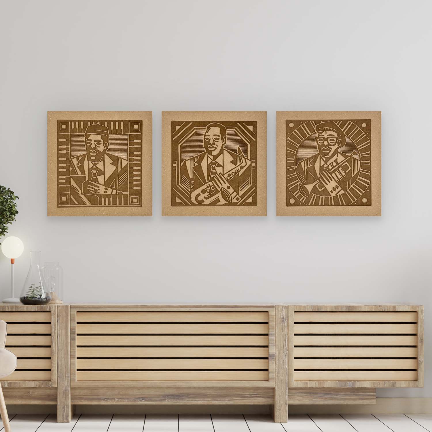 Tableau en bois Triptyque
