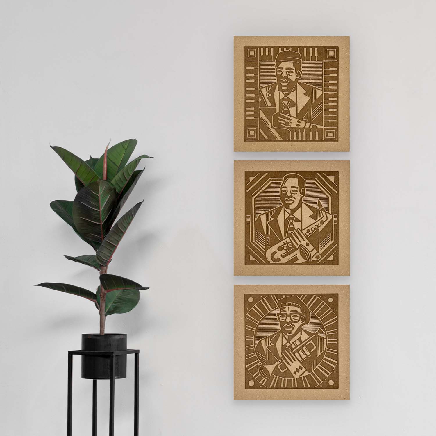 Tableau en bois Triptyque